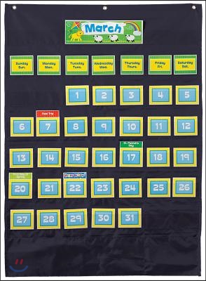 Deluxe Calendar Pocket Chart Black