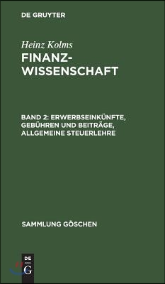 Erwerbseink&#252;nfte, Geb&#252;hren und Beitr&#228;ge, Allgemeine Steuerlehre