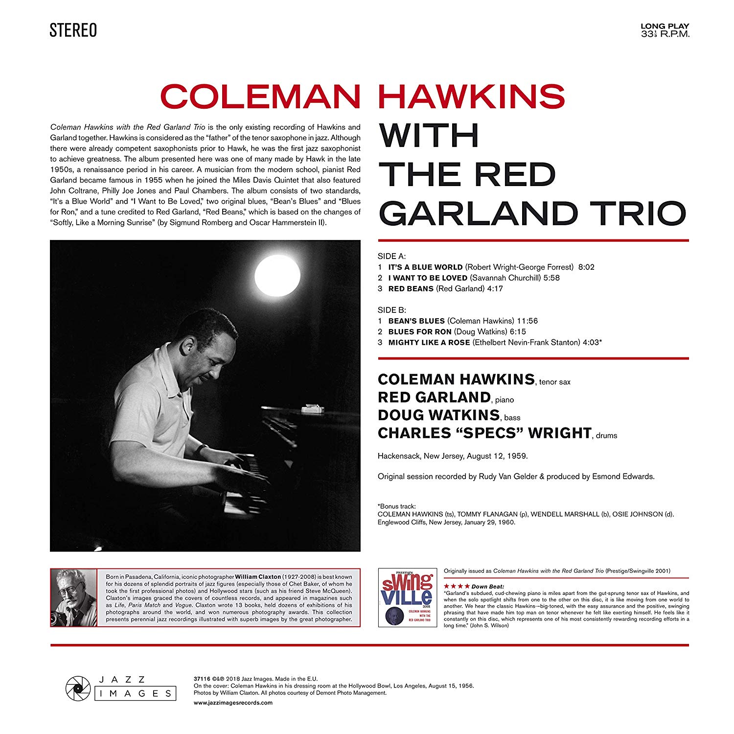 Coleman Hawkins (콜맨 호킨스) - With The Red Garland Trio [LP]