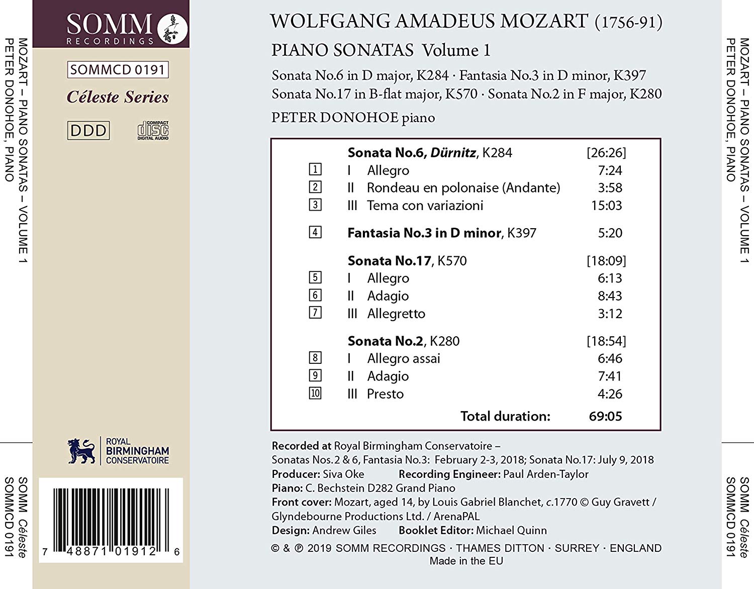 Peter Donohoe 모차르트: 피아노 소나타 1집 (Mozart: Piano Sonatas Vo.1)