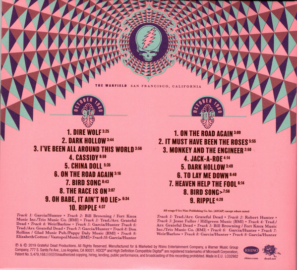 Grateful Dead (그레이트풀 데드) - The Warfield, San Francisco, CA 10/9/80 & 10/10/80 (Deluxe Edition)