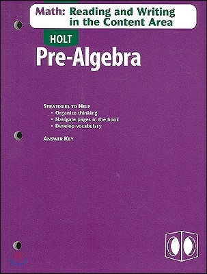 Pre-algebra, Grades 6-8 Math-reading and Writing in the Content Area With Answer Key