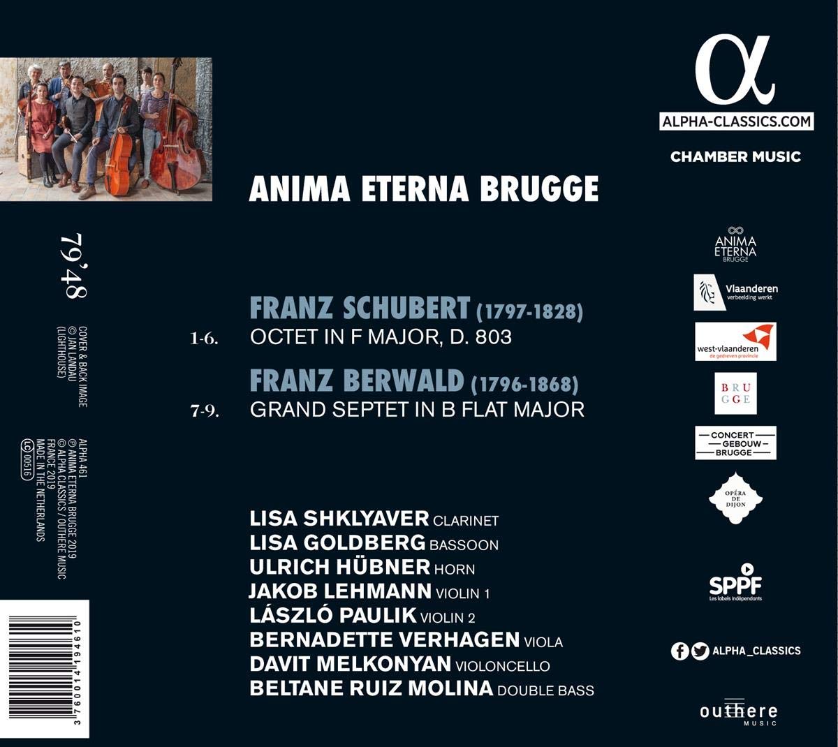 Anima Eterna Brugge 슈베르트 / 프란츠 베르발트: 실내악 작품집 (Schubert / Franz Berwald: Chamber Music)