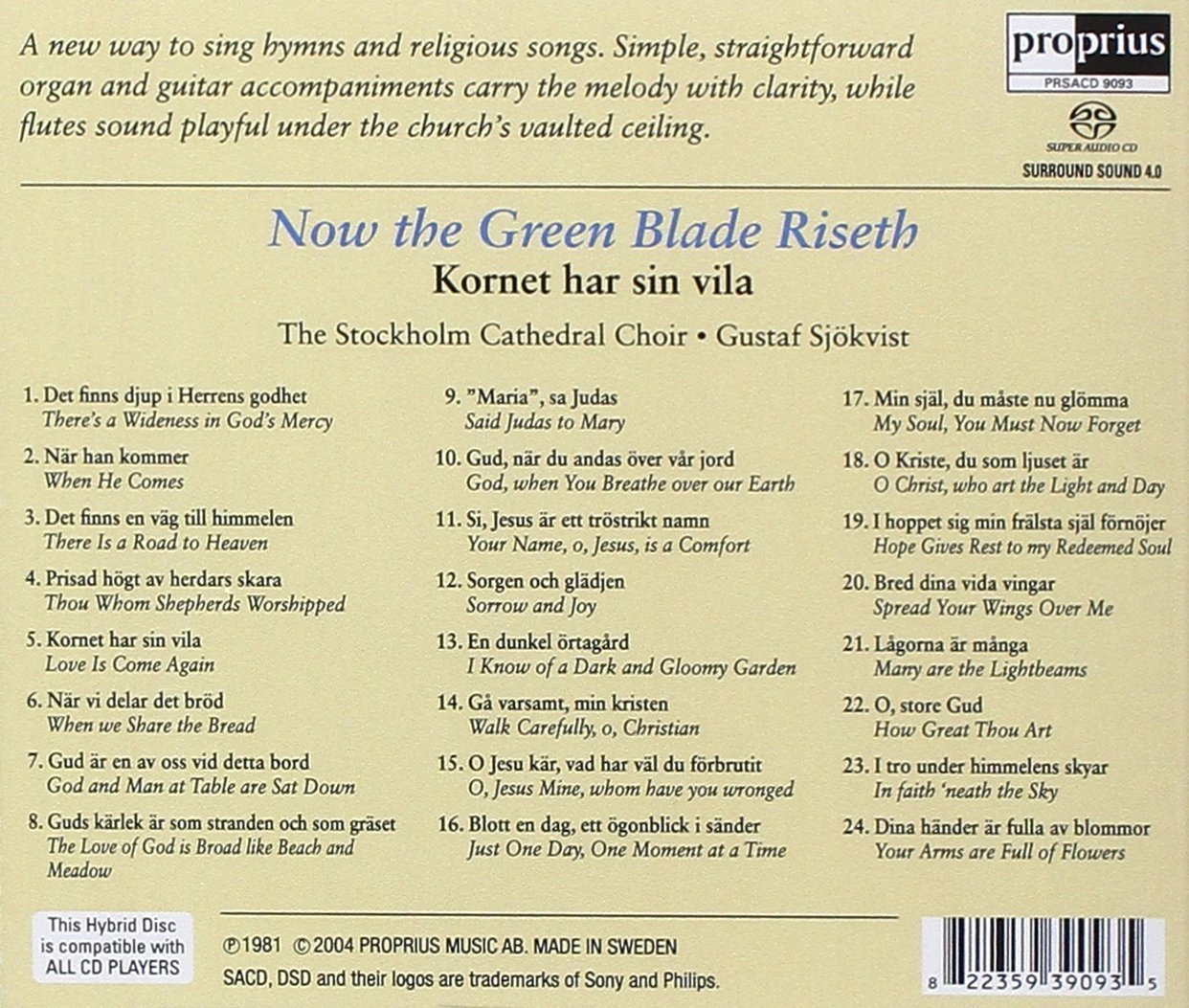 Stockholm Cathedral Choir 북유럽 스웨덴 성가 (Now the green blade Riseth) 