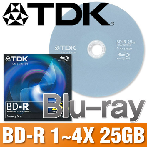 TDK BD-R 4X 135min 25GB 1P CASE 5장