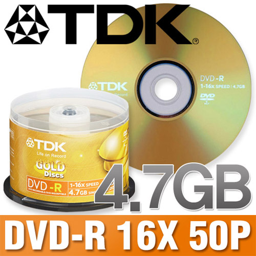 TDK DVD-R 16X 4.7GB 50P CAKE/50장