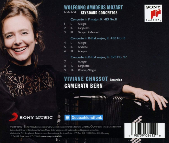 Viviane Chassot 모차르트: 아코디언으로 연주하는 피아노 협주곡 11, 15, 27번 (Mozart: Piano Concertos K 413, 450, 595)