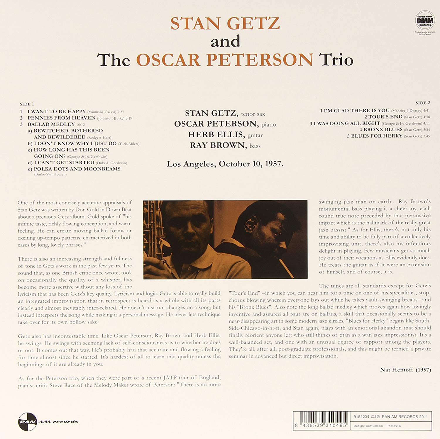 Stan Getz (스탄 게츠) - Stan Getz and the Oscar Peterson Trio [LP]