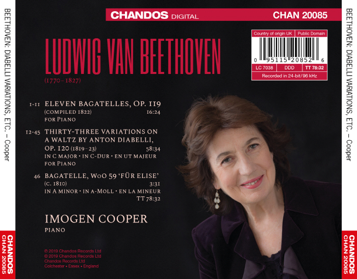 Imogen Cooper 베토벤: 디아벨리 변주곡, 바가텔, 엘리제를 위하여 (Beethoven: Diabelli Variations, Bagatelle Op.119, Fur Elise)