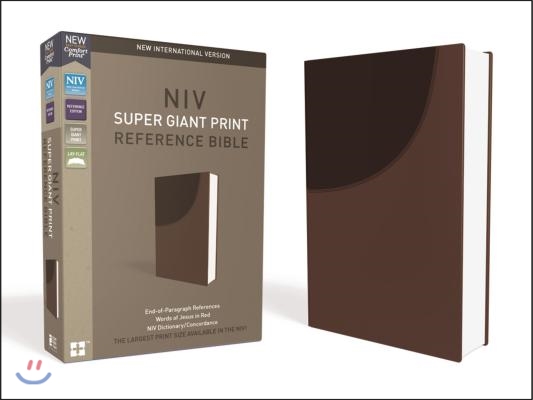 NIV, Super Giant Print Reference Bible, Imitation Leather, Brown, Red Letter Edition