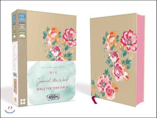 NIV, Journal the Word Bible for Teen Girls, Imitation Leather, Gold/Floral: Includes Hundreds of Journaling Prompts!