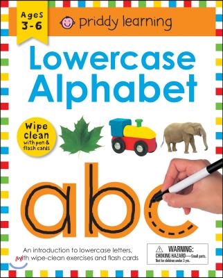 Wipe Clean Workbook: Lowercase Alphabet (Enclosed Spiral Binding): Ages 3-6; With Pen & Flash Cards