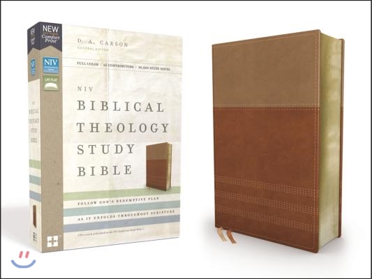 NIV, Biblical Theology Study Bible, Imitation Leather, Tan/Brown, Comfort Print: Follow God's Redemptive Plan as It Unfolds Throughout Scripture