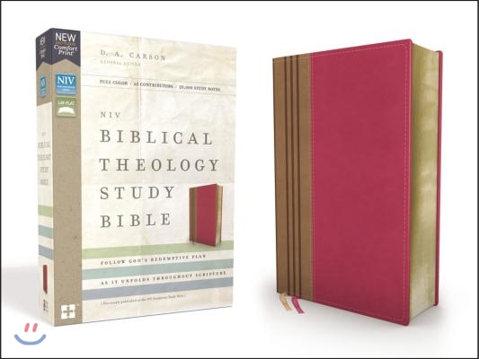 NIV, Biblical Theology Study Bible, Imitation Leather, Pink/Brown, Comfort Print: Follow God&#39;s Redemptive Plan as It Unfolds Throughout Scripture