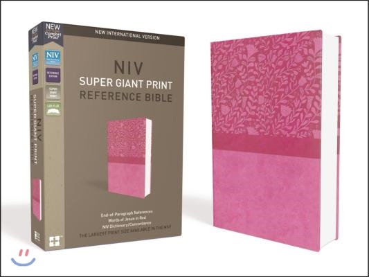 NIV, Super Giant Print Reference Bible, Giant Print, Imitation Leather, Pink, Red Letter Edition