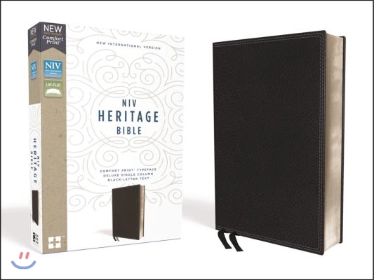 NIV, Heritage Bible, Deluxe Single-Column, Imitation Leather, Black, Comfort Print