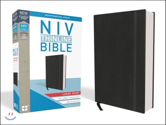 NIV, Thinline Bible, Large Print, Hardcover, Black, Red Letter Edition