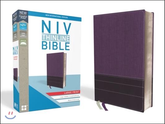 NIV, Thinline Bible, Large Print, Imitation Leather, Purple, Red Letter Edition