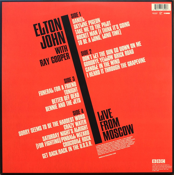 Elton John (엘튼 존) - Live From Moscow [투명 컬러 2LP]