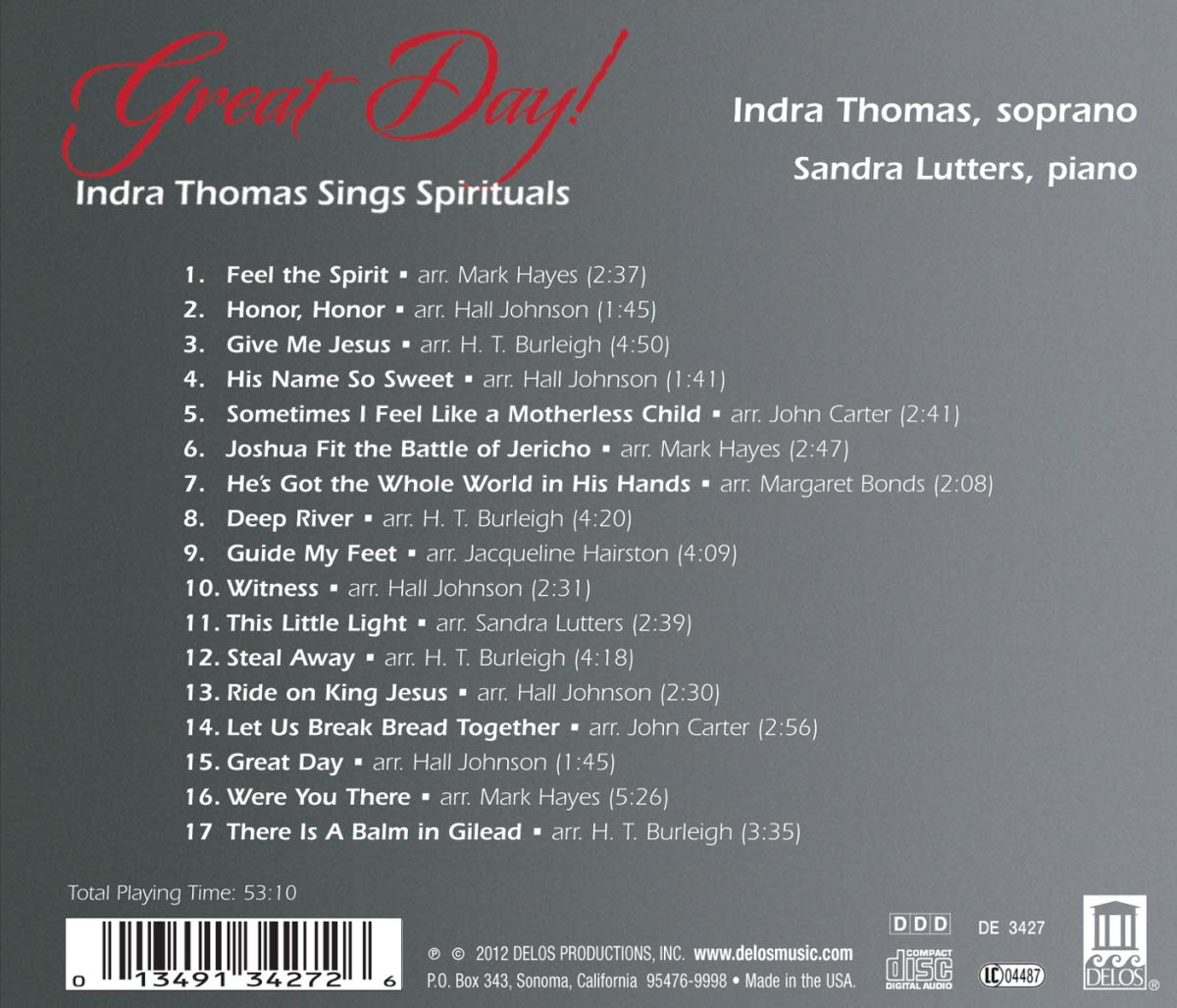 Indra Thomas 흑인 영가집 (Great Day!)