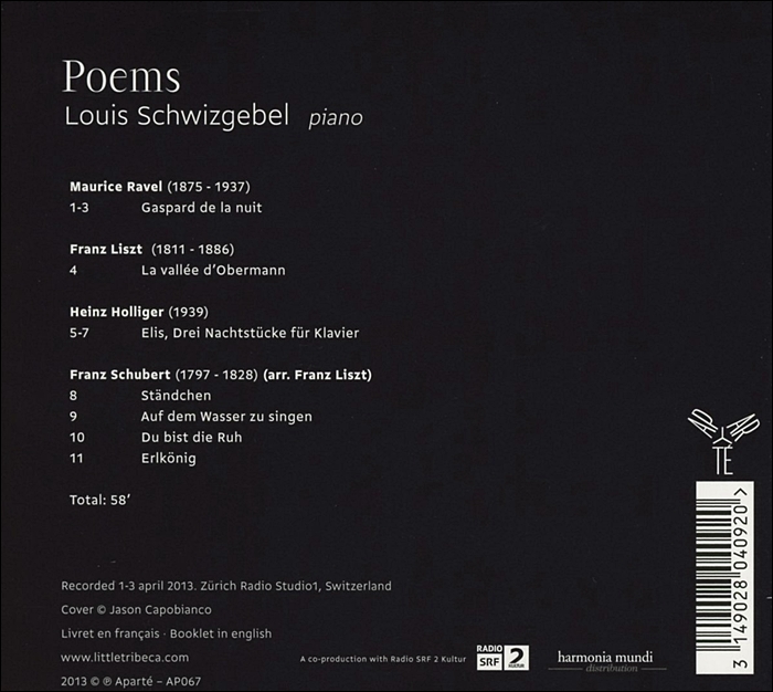 시 - 루이스 슈비츠게벨의 피아노 연주집 (Poems - Louis Schwizgebel)
