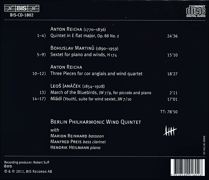Berlin Philharmonic Wind Quintet 청춘 - 야나첵, 마르티누, 라이하 작품집 (Mladi)