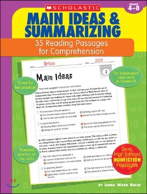 35 Reading Passages for Comprehension: Main Ideas &amp; Summarizing: 35 Reading Passages for Comprehension