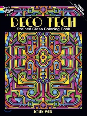 Deco Tech Stained Glass Coloring Book