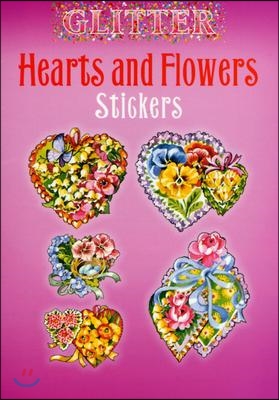 Glitter Hearts and Flowers Stickers