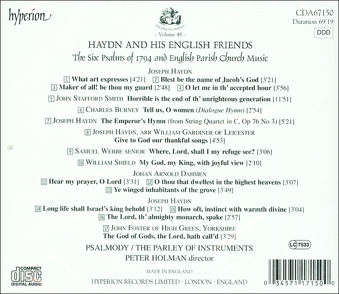 Peter Holman 하이든과 영국 친구들 (Haydn and his English Friends)