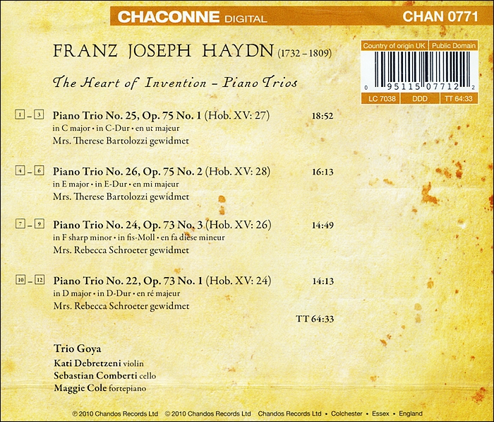 Trio Goya 하이든: 피아노 삼중주 연주집 (Haydn: Piano Trios)
