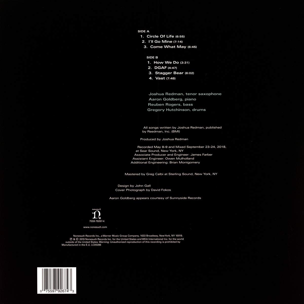 Joshua Redman Quartet (조슈아 레드맨 콰르텟) - Come What May [LP]