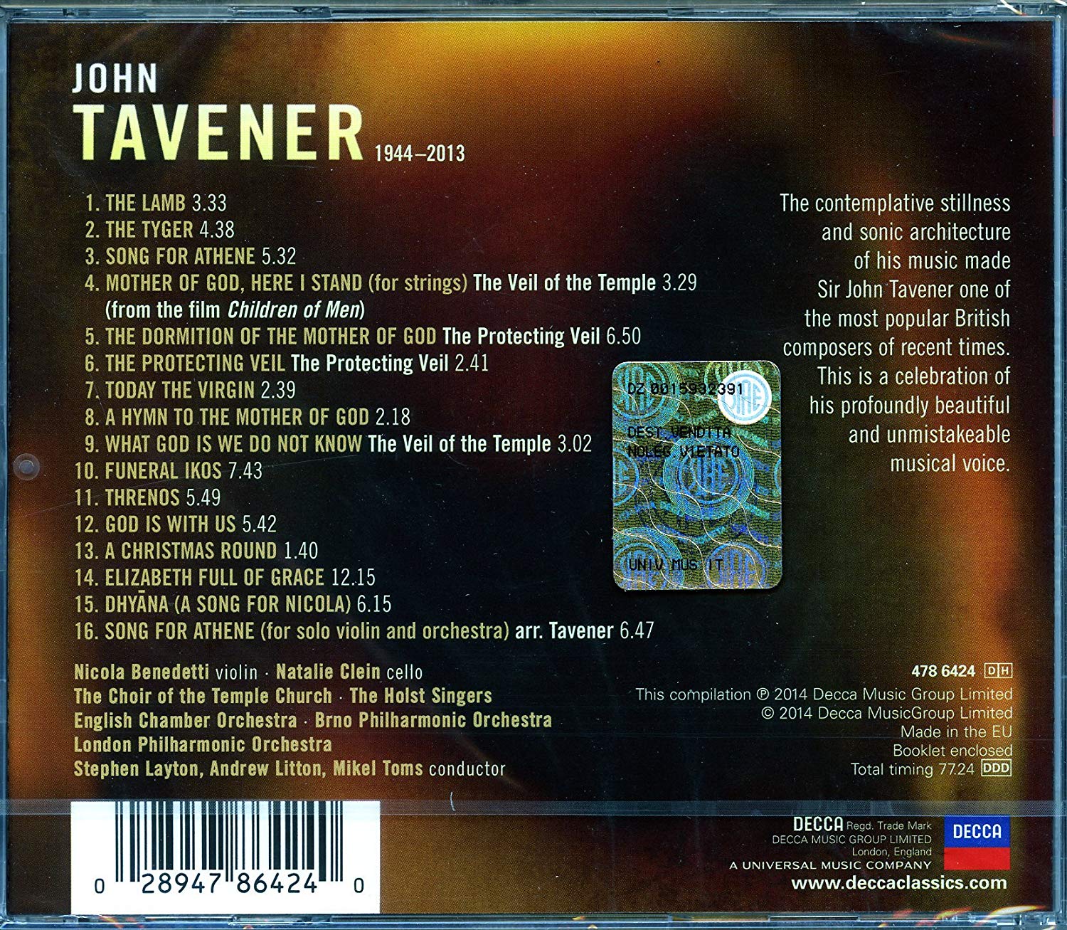 존 태브너 추모 베스트 작품집 (Essential Tavener)