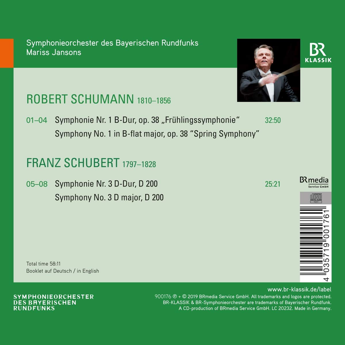 Mariss Jansons 슈만: 교향곡 1번 / 슈베르트: 교향곡 3번 (Schumann: Symphony op. 38 / Schubert: Symphony D 200)