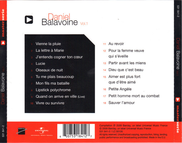 Daniel Balavoine (다니엘 발라부안느) - Master Serie Vol.1