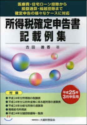 所得稅確定申告書記載例集 平25年3月申