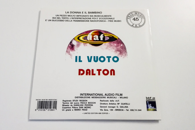 Dalton (달튼) - La donna e il bambino / Il vuoto [7인치 투명 블루 컬러 Vinyl]