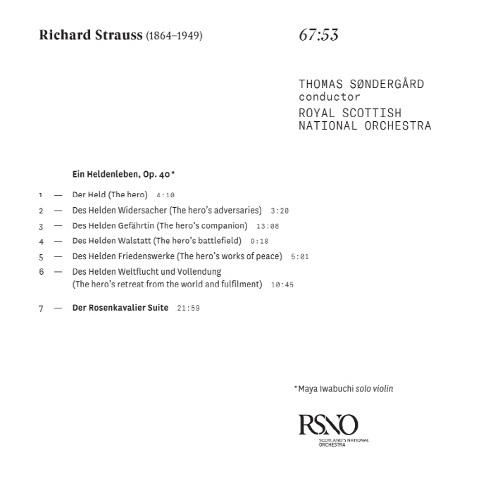 Thomas Sondergard 슈트라우스: 영웅의 생애, 장미의 기사 모음곡 (R. Strauss: Ein Heldenleben, Der Rosenkavalier Suite)