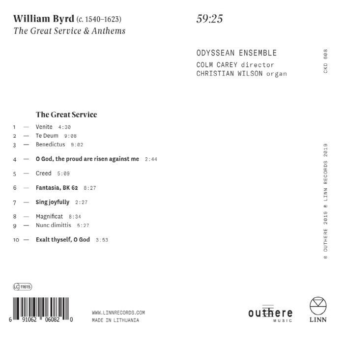 Odyssean Ensemble 윌리엄 버드: 대 예배음악과 찬송가 (William Byrd: The Great Service, Anthems)