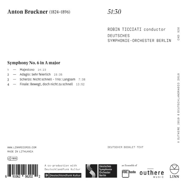 Robin Ticciati 브루크너: 교향곡 6번 (Bruckner: Symphony WAB106)