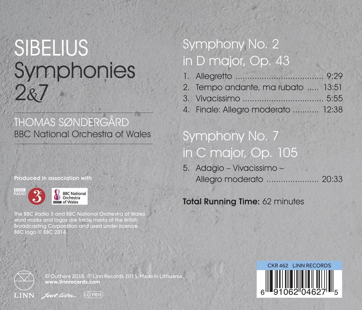 Thomas Sondergard 시벨리우스: 교향곡 2번, 7번 (Sibelius: Symphonies Op.43, Op.105)