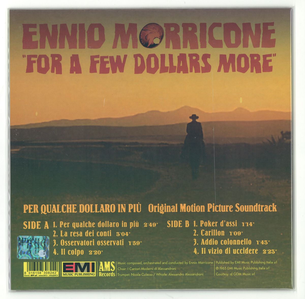 석양의 무법자 영화음악 (For a Few Dollars More OST by Ennio Morricone) [퍼플 컬러 LP]