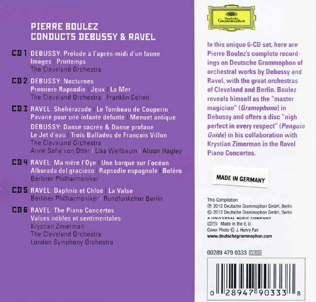 피에르 불레즈가 지휘하는 라벨 / 드뷔시 (Boulez Conducts Debussy and Ravel)