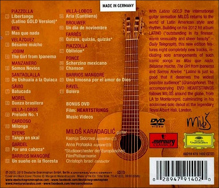 Milos Karadaglic 밀로슈 카라다글릭 기타 연주집 (Latino Gold)