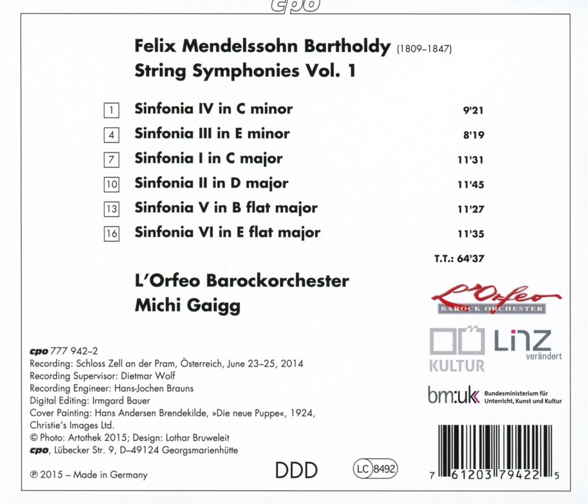 Julia Huber-Warzecha / Lucas Schurig-BreuB 멘델스존: 현악 교향곡 1-6번 (Mendelssohn: String Symphonies)
