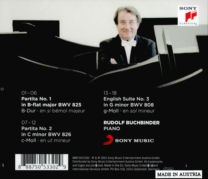 Rudolf Buchbinder 바흐: 파르티타 1, 2번, 영국 모음곡 3번 - 루돌프 부흐빈더 (Bach: Partitas BWV 825, 826)