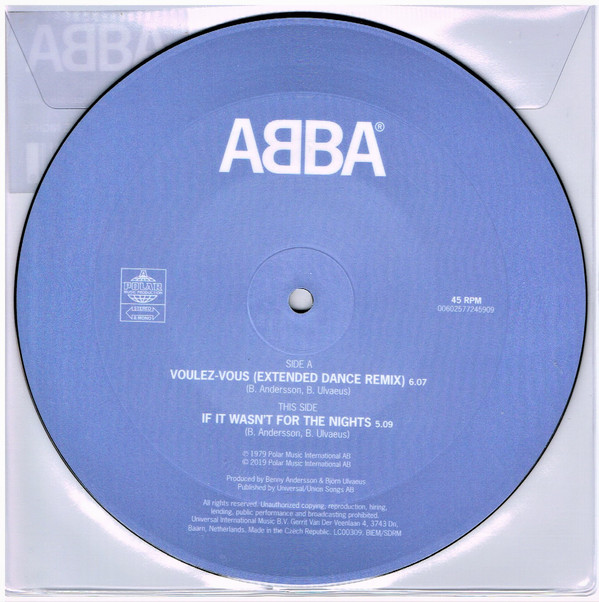 Abba (아바) - Voulez-Vous (Extended Dance Mix) [7인치 픽쳐 디스크 LP]