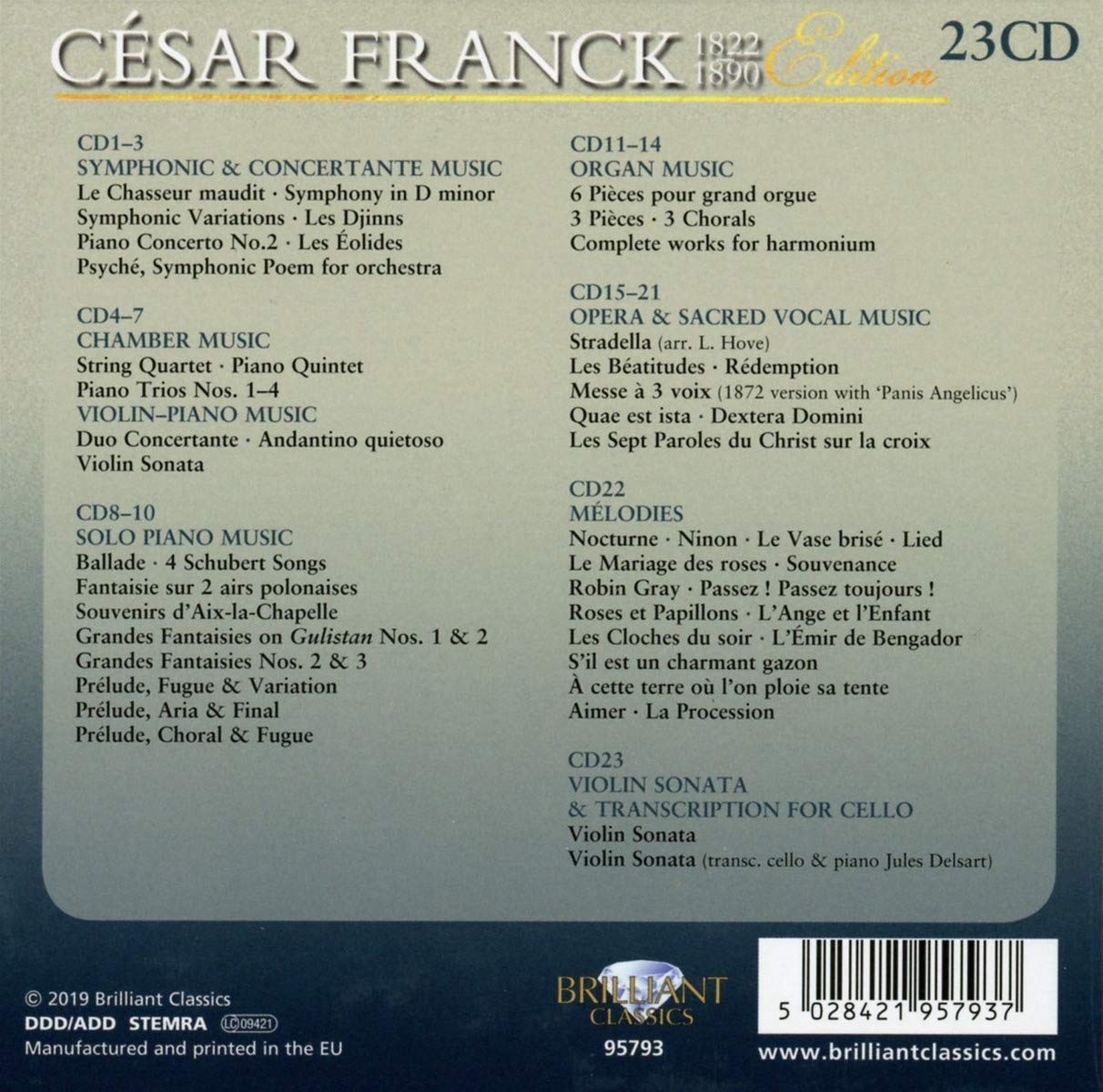 세자르 프랑크 작품집 (Cesar Franck Edition)