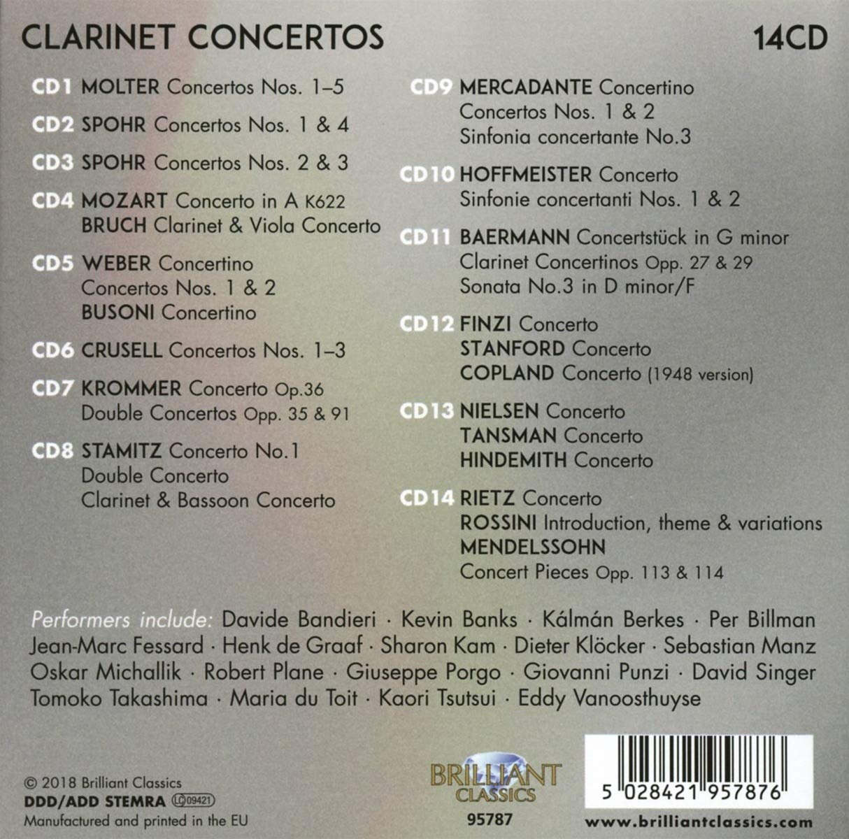 여러 작곡가들의 클라리넷 협주곡 모음집 (Clarinet Concertos)