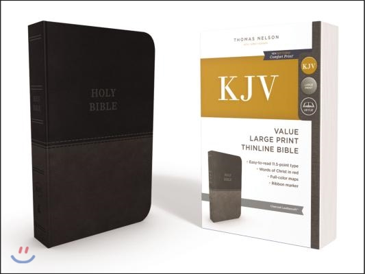 KJV, Thinline Bible, Large Print, Imitation Leather, Red Letter Edition